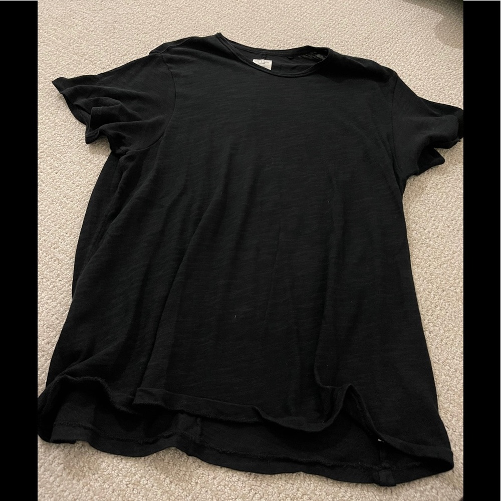 rag & bone Black Short Sleeve Crewneck Tee